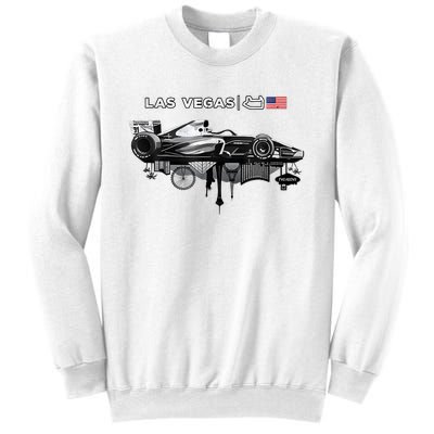 Formula Racing Open Wheel Car Las Vegas Circuit Usa Flag Sweatshirt