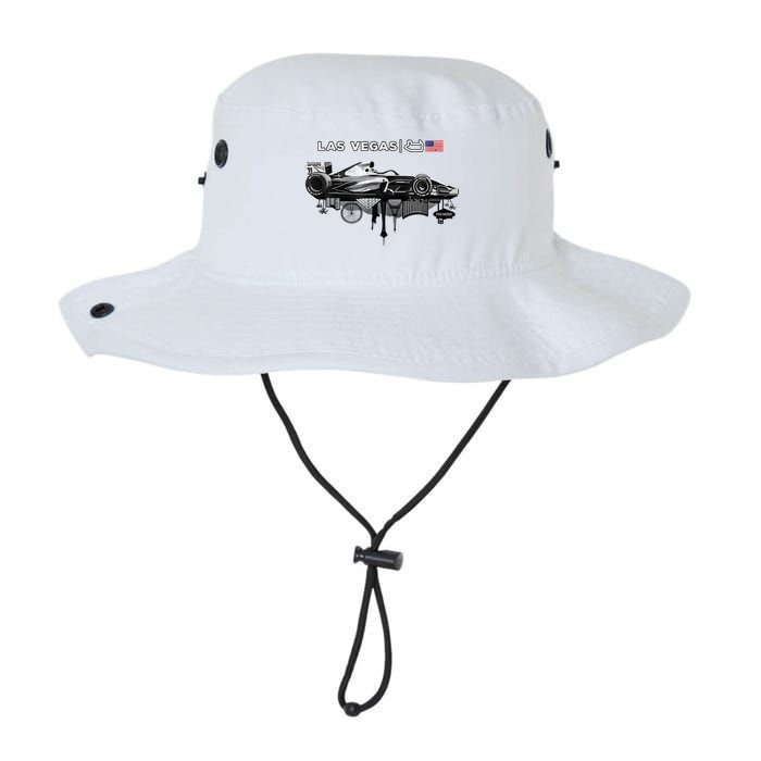Formula Racing Open Wheel Car Las Vegas Circuit Usa Flag Bucket Hat