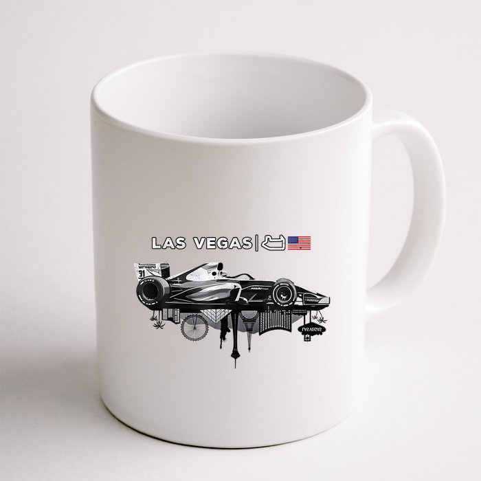 Formula Racing Open Wheel Car Las Vegas Circuit Usa Flag Mug