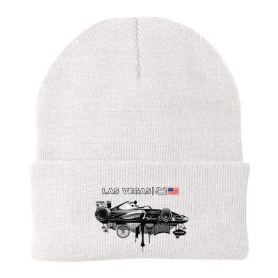 Formula Racing Open Wheel Car Las Vegas Circuit Usa Flag Beanie