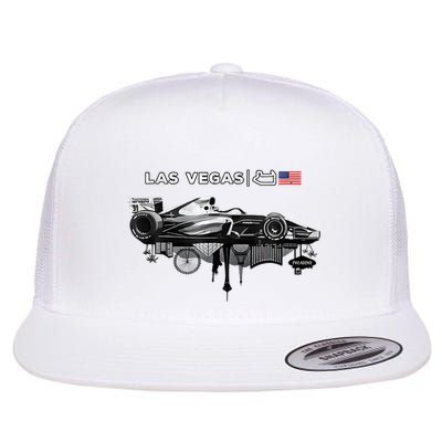 Formula Racing Open Wheel Car Las Vegas Circuit Usa Flag Flatbill Hat