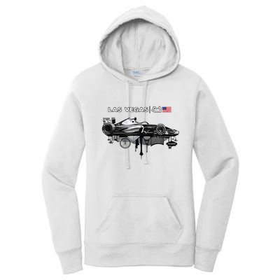 Formula Racing Open Wheel Car Las Vegas Circuit Usa Flag Women's Pullover Hoodie