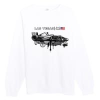 Formula Racing Open Wheel Car Las Vegas Circuit Usa Flag Premium Crewneck Sweatshirt