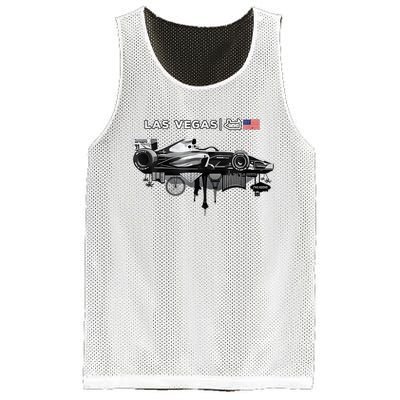 Formula Racing Open Wheel Car Las Vegas Circuit Usa Flag Mesh Reversible Basketball Jersey Tank