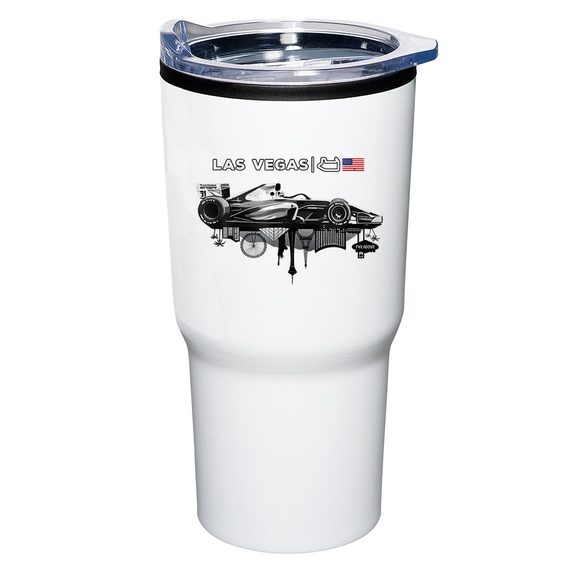 Formula Racing Open Wheel Car Las Vegas Circuit Usa Flag Tumbler