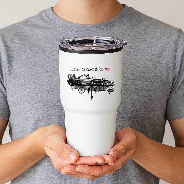 Formula Racing Open Wheel Car Las Vegas Circuit Usa Flag Tumbler