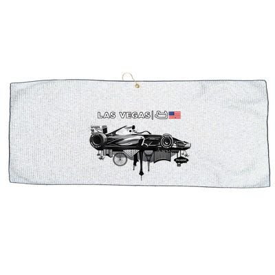 Formula Racing Open Wheel Car Las Vegas Circuit Usa Flag Large Microfiber Waffle Golf Towel