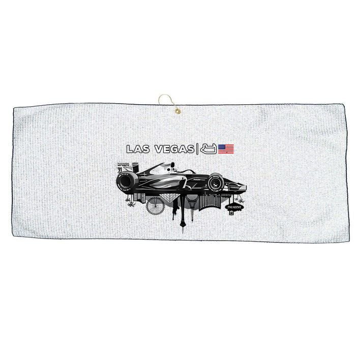 Formula Racing Open Wheel Car Las Vegas Circuit Usa Flag Large Microfiber Waffle Golf Towel