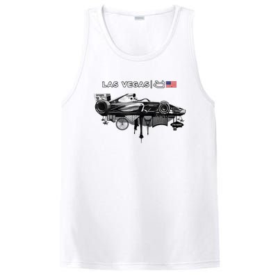 Formula Racing Open Wheel Car Las Vegas Circuit Usa Flag PosiCharge Competitor Tank