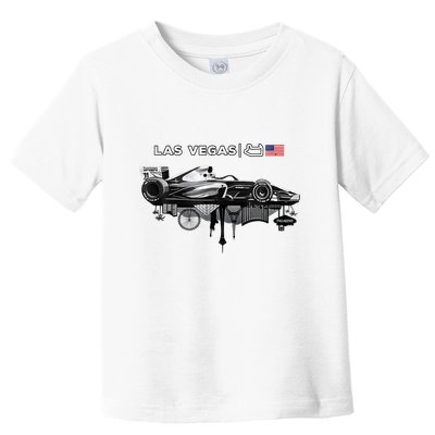 Formula Racing Open Wheel Car Las Vegas Circuit Usa Flag Toddler T-Shirt