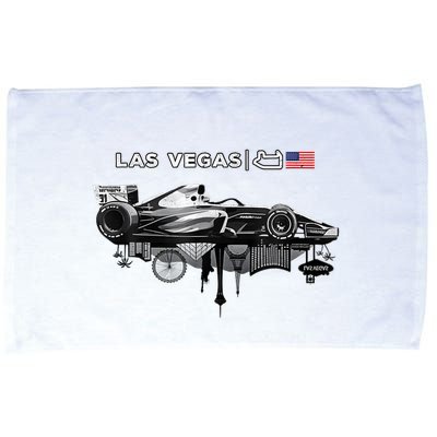 Formula Racing Open Wheel Car Las Vegas Circuit Usa Flag Microfiber Hand Towel