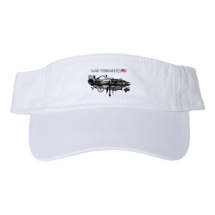 Formula Racing Open Wheel Car Las Vegas Circuit Usa Flag Visor