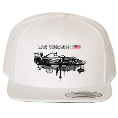 Formula Racing Open Wheel Car Las Vegas Circuit Usa Flag Wool Snapback Cap
