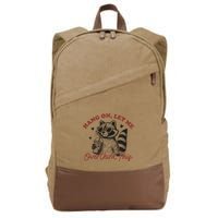 Funny Raccoon Overthinking Design With Heart Glasses Cotton Canvas Backpack