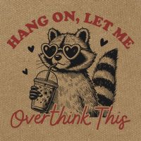 Funny Raccoon Overthinking Design With Heart Glasses Cotton Canvas Backpack