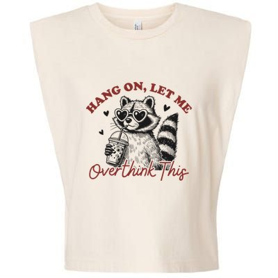 Funny Raccoon Overthinking Design With Heart Glasses Garment-Dyed Women's Muscle Tee