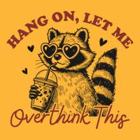 Funny Raccoon Overthinking Design With Heart Glasses Sustainable Knit Beanie
