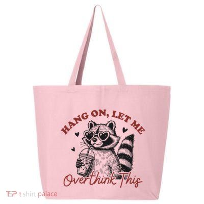 Funny Raccoon Overthinking Design With Heart Glasses 25L Jumbo Tote