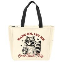 Funny Raccoon Overthinking Design With Heart Glasses Zip Tote Bag