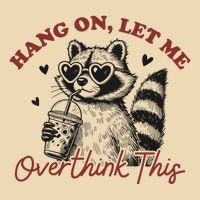 Funny Raccoon Overthinking Design With Heart Glasses Zip Tote Bag