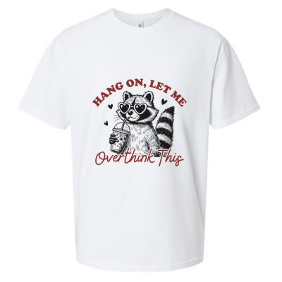 Funny Raccoon Overthinking Design With Heart Glasses Sueded Cloud Jersey T-Shirt
