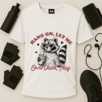 Funny Raccoon Overthinking Design With Heart Glasses Cooling Performance Crew T-Shirt