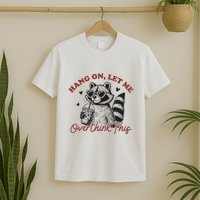 Funny Raccoon Overthinking Design With Heart Glasses T-Shirt