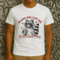 Funny Raccoon Overthinking Design With Heart Glasses T-Shirt