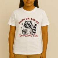 Funny Raccoon Overthinking Design With Heart Glasses T-Shirt