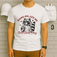 Funny Raccoon Overthinking Design With Heart Glasses T-Shirt