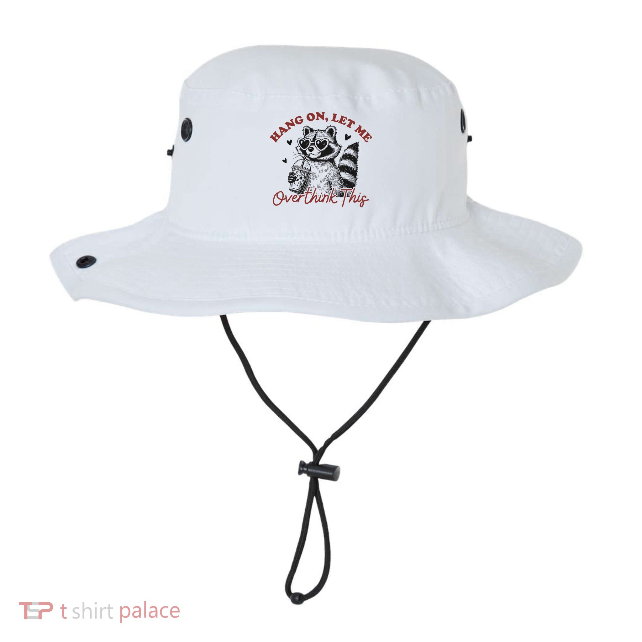 Funny Raccoon Overthinking Design With Heart Glasses Bucket Hat