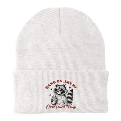 Funny Raccoon Overthinking Design With Heart Glasses Beanie