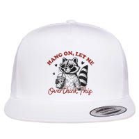 Funny Raccoon Overthinking Design With Heart Glasses Flat Bill Trucker Hat