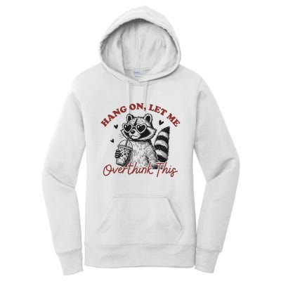 Funny Raccoon Overthinking Design With Heart Glasses Women's Pullover Hoodie