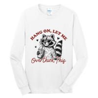 Funny Raccoon Overthinking Design With Heart Glasses Tall Long Sleeve T-Shirt