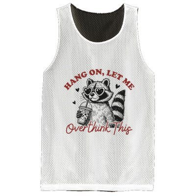 Funny Raccoon Overthinking Design With Heart Glasses Mesh Reversible Basketball Jersey Tank
