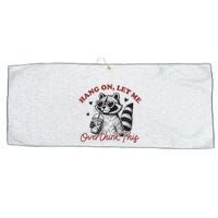 Funny Raccoon Overthinking Design With Heart Glasses Large Microfiber Waffle Golf Towel