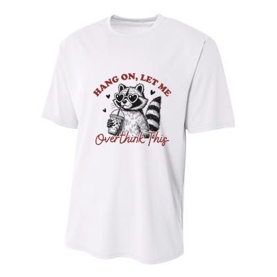 Funny Raccoon Overthinking Design With Heart Glasses Youth Performance Sprint T-Shirt