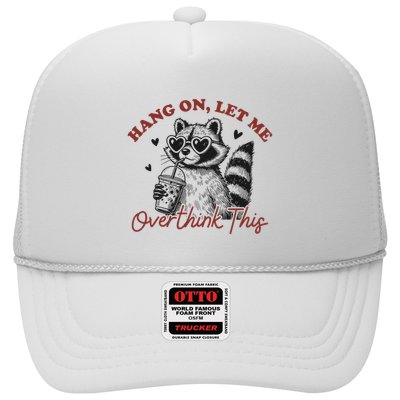 Funny Raccoon Overthinking Design With Heart Glasses Trucker Hat