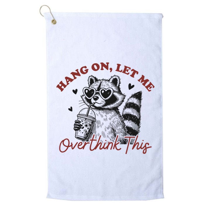 Funny Raccoon Overthinking Design With Heart Glasses Golf Towel