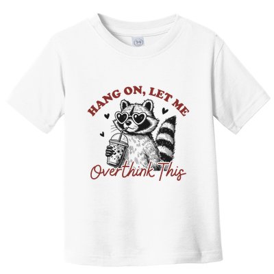 Funny Raccoon Overthinking Design With Heart Glasses Toddler T-Shirt
