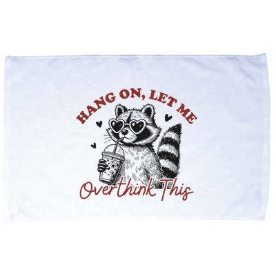 Funny Raccoon Overthinking Design With Heart Glasses Microfiber Hand Towel