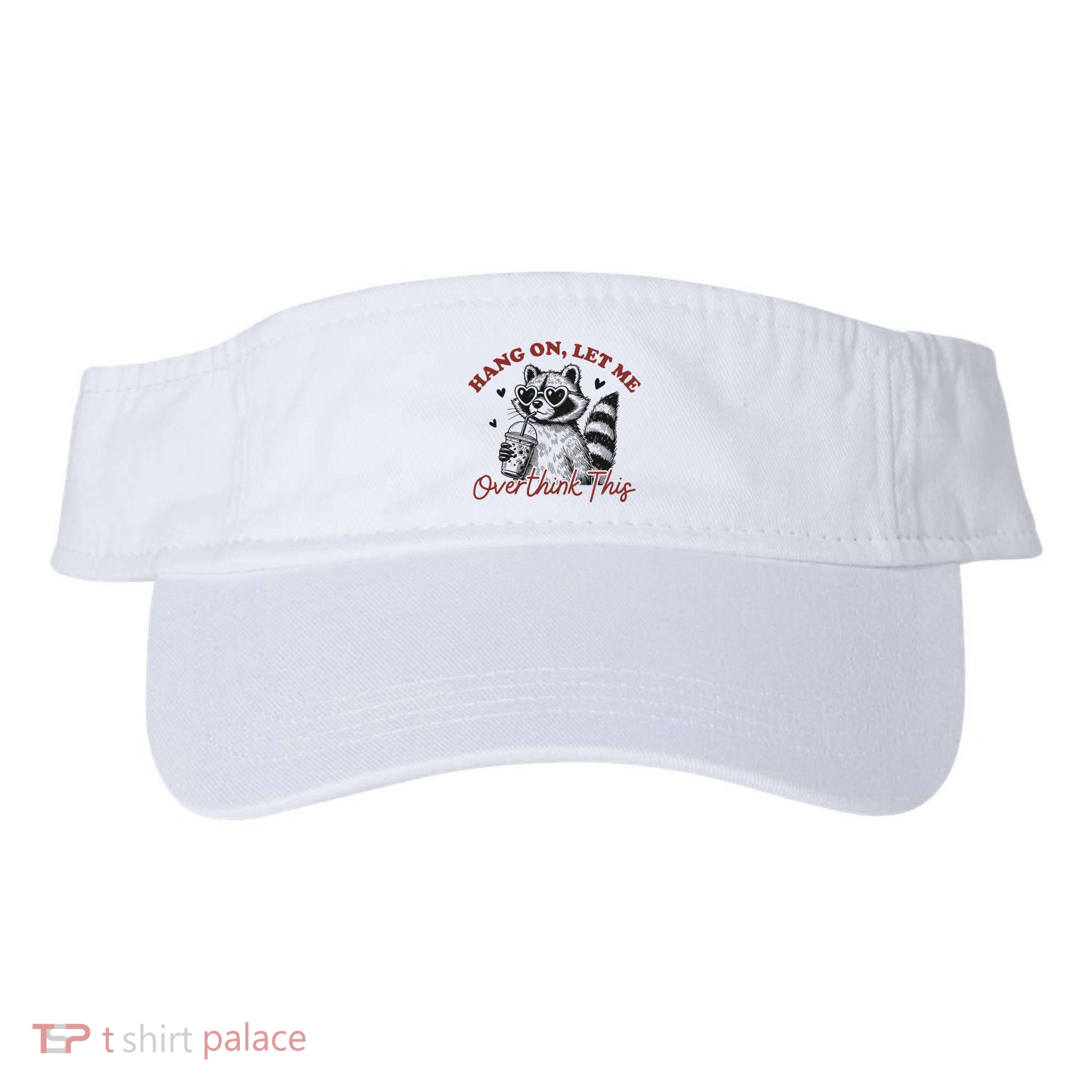 Funny Raccoon Overthinking Design With Heart Glasses Visor