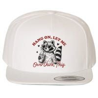 Funny Raccoon Overthinking Design With Heart Glasses Wool Snapback Cap