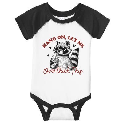 Funny Raccoon Overthinking Design With Heart Glasses Infant Baby Jersey Bodysuit