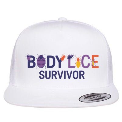 Funny Retro Offensive Inappropriate Meme Body Lice Survivor Flat Bill Trucker Hat