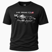 Formula Racing Open Wheel Car Las Vegas Circuit Usa Flag Gift Cooling Performance Crew T-Shirt