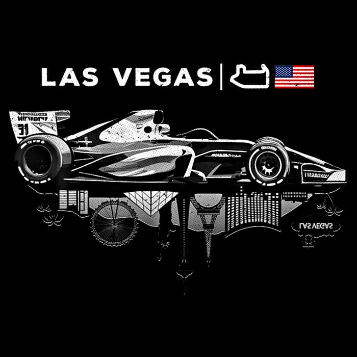 Formula Racing Open Wheel Car Las Vegas Circuit Usa Flag Gift Cooling Performance Crew T-Shirt