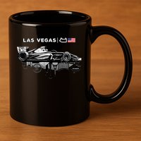 Formula Racing Open Wheel Car Las Vegas Circuit Usa Flag Gift 11oz C Handle Ceramic Mug