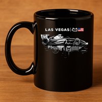 Formula Racing Open Wheel Car Las Vegas Circuit Usa Flag Gift 11oz C Handle Ceramic Mug